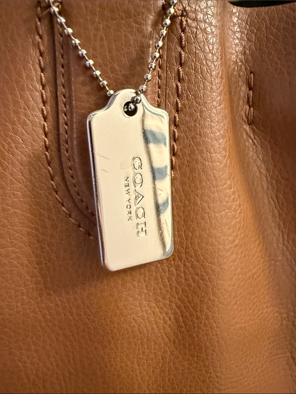 COACH Leather Derby Tote with Tassel & Charm - Picture 6 of 12